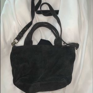 Black suede crossbody